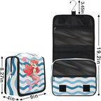 Cute Mermaid Travel Toiletry Bag with Hanging Hook for Women and Girls, Ocean Sea Starfish Cosmetic Makeup Case Organizer for Accessories, Shampoo, Full Sized Container, Toiletries