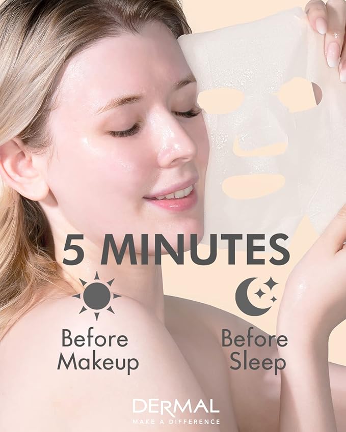 DERMAL 32 Combo Pack Made in Korea Facial Mask – 20+ Years of K-Beauty Experience, Premium Quality Korean Sheet Masks for Daily Skincare Routine