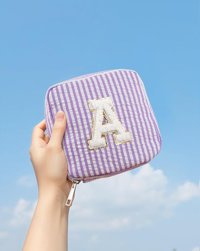 LETGO Graduation Teacher Gifts for Girls Teen Girl - Personalized Monogram Makeup Bag Cosmetic Bag | Makeup Bag for Girls Teen Girl Bridesmaid Friend Sister Wife Girlfriend Daughter Gifts