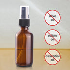 Wedama 2 oz Mini Glass Spray Bottles, Empty Small Spray Bottles with Funnel Dropper, Fine Mist for Hair, Travel, Plants, Cleaning Solutions and Skin Care (4 Pack Amber)