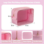 Travel Essentials Makeup Bag for Women Water-resistant Toiletry Organizer Nylon Cosmetic Pouch Preppy Stuff