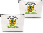 2pcs Funny Pickleball Gifts Makeup Bag, Ball Player Cosmetic Bag Ball Lover with Zipper Pouch Accessories Pickleball Lover Gifts for Girls Women Fans Player Mom Sister Christmas Birthday Gifts