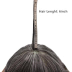 FACE MIRACLE Toupee for Men French Lace Hairpiece Human Hair Replacement System Skin PU Mens Toupee Hair Wigs for Man V-Looped Front Hair Prosthesis 7"X9" #1B50 1B# OFF BLACK WITH 50% SYNTHETIC GREY
