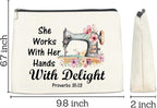 Sewing Gifts Makeup Bag, Quilting Gift for Quilters Sewing Lover, Inspirational Hostess Gifts for Women Mom Grandma Birthday Christmas Zipper Cosmetic Bag Travel Toiletry Pouch for Purse
