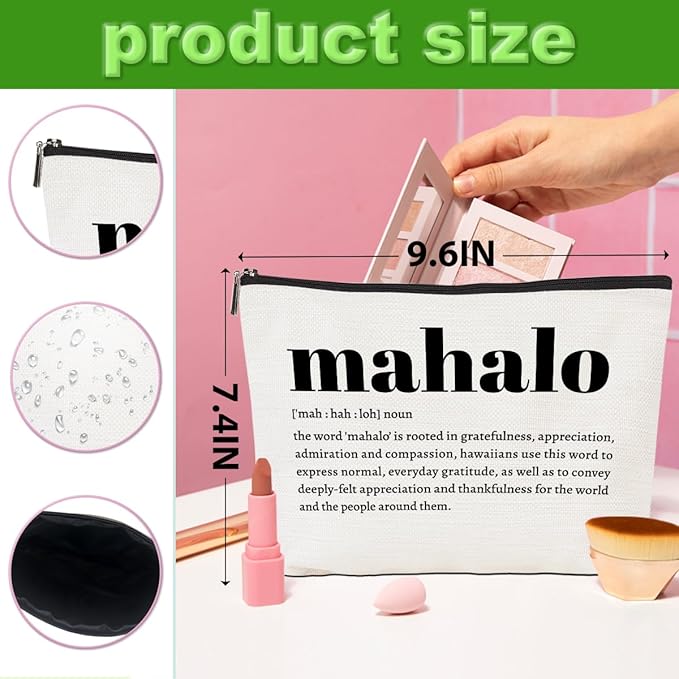 4pcs Makeup Bags Hawaii Cosmetic Bag Hawaiian Gifts Hawaiian Souvenirs Thank You Gifts for Women Female Grandma Mom Sister Friend Wife Travel Toiletry Bag Thanksgiving Christmas Birthday gift