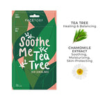 FACETORY K Beauty Face Mask Skin Care - Soothe Me Tea Tree 2-Step Sheet Mask with Tea Tree Extract & Chamomile + Soothing Ampoule | Skin Calming, Acne Clearing (10 Pack)