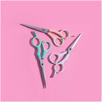 Cricket Style Xpress Goodie 2 Shears Hair Cutting Scissors - Sharp Micro-Serrated Beveled Blades, Stainless Steel Shears Hair Scissors - Wet & Dry Use, Barber Accessories - 5.75", Pink & Mint