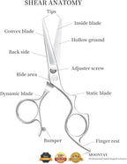 Moontay 6.0" Hair Cutting Shears with Large Finger Holes, Professional Barber Stylist Scissors, Salon Hair Cutting Scissors, 440C Japanese Stainless Steel, Silver