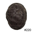 FACE MIRACLE Mens Toupee Lace Front Hairpieces Soft Human Hair Replacement System Natural Hairline Toupee for Men Poly V-Looped Mens hair Units 7"X9" #220 2# DARKEST BROWN WITH 20% SYNTHETIC GREY