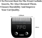 BESTBOMG Detachable Pet Dog Grooming Clipper Blades, Size 7FC/5FC/4FC, Made of Carbon-Infused Steel Blade and Stainless Steel Blade, Compatible with Most Andis,Oster A5/A6,Wahl KM Series, 5 Count.