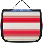 Travel Toiletry Bag Red Blue White American Flag, Portable Makeup Bag with Hanging Hook, Large Capacity Door Room Essentials Travel Organizer for Women Men