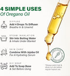 KUKKA Oregano Essential Oils - 4 Fl Oz - for Hair, Skin, Diffuser, Aromatherapy & DIY Soap Making Scent