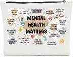 Mental Health Gifts, Makeup Bag Cosmetic Bag, Inspirational Gifts for Women, Mental Health Awareness, Positive Affirmations for Female Mentor Psychologist Friend Friendship Birthday Mothers Day