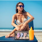 Embla Makeup and Lotion Bag - Waterproof Makeup and Sunscreen Pouch for Travel, Beach, Pool - Clear Zipper Pouch for Sunscreen and Cosmetics Storage, Durable Make Up Organizer for Beach Bag Essentials