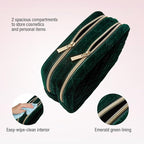 Conair Women's Double Zip Organizer-Toiletry Travel Bag-Makeup-Gifts for Her, Evergreen, 1 Count (Pack of 12)