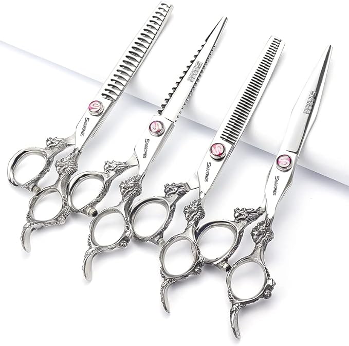 6/7/8/9 inch Professional Hair Cutting Thinning Scissors Barber Shears Hairdressing Salon Set (7-inch 4pc)