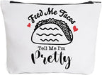 Funny Makeup Bag Gift for Women Best Friends Sister Taco Lover | Cute Taco Makeup Zipper Pouch Bag Cosmetic Travel Accessories Bag Toiletry Case Gifts for Birthday Christmas