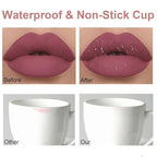 2Pcs Matte Lipstick and Lip Liner Set, Cream Nude Mauve Long Lasting Waterproof Lipliner Pencil & Plumper Lip Gloss, Retractable Lip Liner and Liquid Lipstick for Women Girls Lip Makeup (#02)