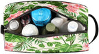Tropical Leaf Flower Travel Toiletry Bag for Women Men Lightweight Cosmetic Makeup Bag Organizer Waterproof Shaving Bag Dopp Kit with Large Capacity for Toiletries and Shaving Accessories