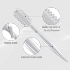Aluminum Double-Edge Hair Thinning Razor Comb with 10pcs Blades,Hair Texturizing Cutting Razor Comb for Thin and Thick Hair Trimming and Styling
