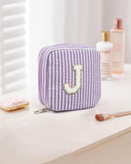 LETGO Purple Makeup Bag for Women- Personalized Cute Makeup Pouch for Girlfriend Bridesmaid Wife | Cosmetic Travel Toiletry Bag for Women | Birthday Gift Idea for Her Mom Makeup Bag Gift