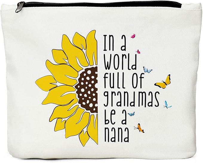 JIUWEIHU Nana Gifts, Grandma Gifts, Grandma Birthday Gifts, New Grandma Gifts, Pregnancy Announcement Idea New Grandma Gift-Really Awesome Nana Makeup Bag for Mathers Day, Thanksgiving, Christmas