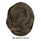 French Lace Mens Toupee Hairpieces Soft Human Hair Replacement System Natural Hairline Toupee for Men Lace Center with Poly V-Looped Man hair Units 8"X10" 4# MEDIUM BROWN