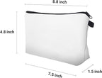 Cute Travel Makeup Bag Cosmetic Bag Small Pouch Gift for Women (Plain White)