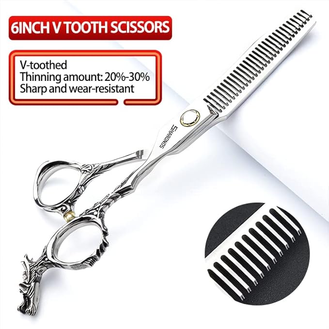 6/7/8/9 inch Professional Hair Cutting Thinning Scissors Barber Shears Hairdressing Salon Set (6-inch 3pc)