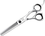 Fenice Peak Professional Straight Hair Cutting Scissors 6'' Barber Haircut Shears with Sharp Razor Edge 440C Hair Scissors with Ergonomic Design for Salon and Home User.