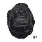 FACE MIRACLE Mens Toupee Lace Front Hairpieces Soft Human Hair Replacement System Natural Hairline Toupee for Men French Lace Poly V-Looped Mens hair Units 5"X7" 1#JET BLACK