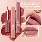 3Pcs Nude Matte Lipstick Set, Ice Cream Velvet Smooth Matte Lip Gloss, 24 Hour Natural Long Lasting & Nourishing Lip Glaze Non-stick Cup for Women Makeup (Set A)