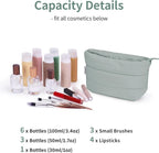 Narwey Small Makeup Bag for Travel Women Girl, Puffer Cosmetic Bag Makeup Pouch for Purse with Zipper, Cute Puffy Make Up Organizer Bags, Travel Toiletry Bag Toiletries (Sage Green)