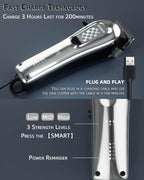 Hair Clippers for Men Cordless&Corded Barber Clippers for Hair Cutting & Grooming Professional Hair Trimmer for Men Rechargeable Hair Trimmer Kit for Household (Silvery)