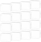 16 Pack Waterproof Cosmetic Bag TSA Approved Toiletry Bag, Portable Travel Pouch with Zipper, Vinyl Plastic Organizer Storage for Men and Women (White-L)