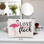 Flamingo Makeup Bag - Animal Lover Gifts for Women, Teacher, Coworker - Summer Cosmetic Toiletry Bag for Graduation, Birthday