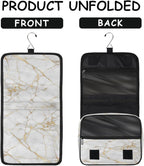 Travel Toiletry Bag for Women & Men Abstract Rose Gold Marble Hanging Cosmetic Organizer Portable Waterproof Makeup Case Make Up Bag with Compartments Travel Essentials for Bathroom Shower