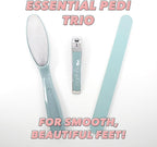 Earth & I - 3 pc Manicure Pedicure Set: Large Nail Clipper, Callus Remover & Contour File, Stainless Steel Nail & Foot Care Kit for Men & Women, at Home Mani-Pedi Kit, Travel-Friendly Nail Care Tools