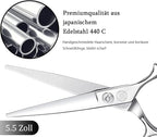 Moontay 5.5" Hair Cutting Shears with Large Finger Holes, Professional Barber Stylist Scissors, Salon Hair Cutting Scissors, 440C Japanese Stainless Steel, Silver