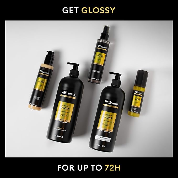 TRESemmé Finishing Hair Oil, Lamellar Gloss 3-Pack – Hair Smoothing Products for Glossy Hair, Sleek Looks & Frizz Control, 3.3 Oz Ea