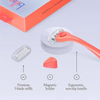 Billie Razors for Women Shave Kit – Women’s Razor + 4 x 5-Blade Razor Refills + Magnetic Holder – Coral