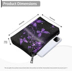 COEQINE Gothic Leather Cosmetic Bags for Women Trendy Purple Butterfly Cute Makeup Organizer Bag With Zipper Portable Toiletry Storage Pouch for Travel Work Casual Cosmetic Bag Style