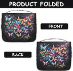Hanging Travel Toiletry Bag for Women Men Colorful Butterfly Waterproof Makeup Bag Animal Butterfly Portable Cosmetic Bag Travel Essentials for Traveling Accessories Toiletries Bathroom Shower