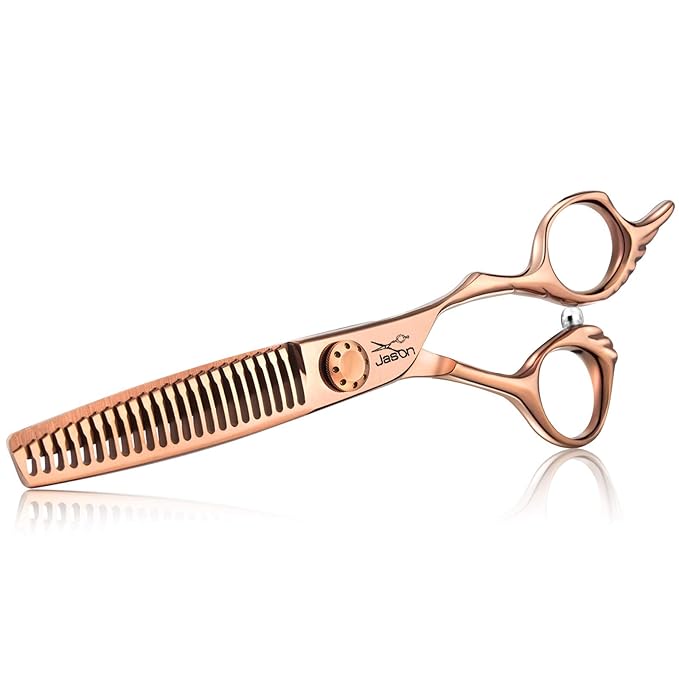 JASON 6" Hair Texturizing Scissors, 23 Teeth Hair Texture Shears Professional Blending Hair Thinning Scissor for Barber, Hairdresser, Stylist, Women and Men, Wing-Shaped Engraving Handle Christmas Gif