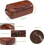 Personalized Embroidery PU Leather Travel Toiletry Bag for Men,Stylish Travel Organizer for Travel, Wedding Gift,Customized Monogram Travel Shaving Dopp Kit for Groomsmen (Brown)