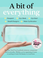 Clear Makeup Bag Zipper Pouch, Transparent Cosmetic Case Organizer, TSA Approved Travel Toiletry Case, Travel Accessories Essentials Makeup Tote for Women, Small Cute Make up Bag for Purse - White