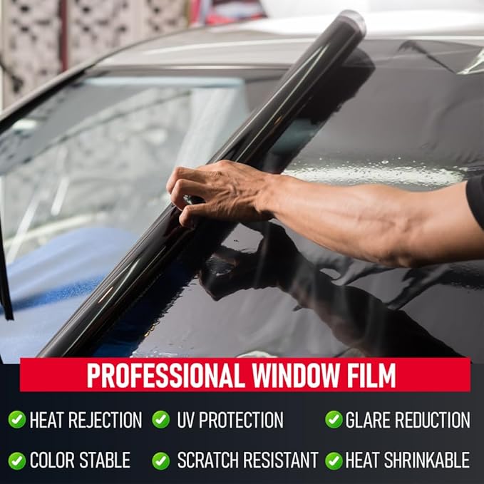 United Window Tint 2Ply Nano Carbon 40" in 100'Ft Charcoal 50% VLT Privacy Window Tint for Car, Home, Blocks UV/IR Rays, Reduce Heat & Glare - Adhesive Film - Lifetime Color Stability