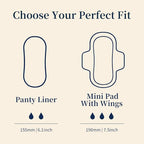 MODAL Panty Liners for Women, Unscented Sanitary Pads with Wings, Daily Thin Panty Liners, 7.5 Inch(190 mm), Mini, 20 Count