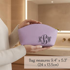 Personalized Makeup Bag • Genuine Leather Custom Cosmetic Bag • Mini Bag for Purse • Leather Make Up Pouch • Custom Toiletry Bag • Customized Bag with Name or Initials • Makeup Accessories for Women