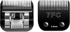 BESTBOMG Detachable Pet Dog Grooming Clipper Blades, Size 7FC/5FC/4FC, Made of Carbon-Infused Steel Blade and Stainless Steel Blade, Compatible with Most Andis,Oster A5/A6,Wahl KM Series, 5 Count.